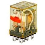 IDEC RH2B-ULCAC24V DPDT Contact, Indicator Light, 24VAC Coil, Industrial, 10 AMP, Compact Power GP Relay, RH Series