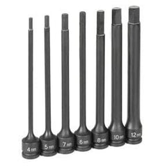 Grey Pneumatic 1267MH 3/8 Dr. 7 Pc. 6 Length Metric Hex Driver Set