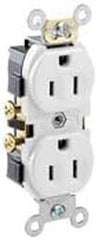 Leviton CR15-W Duplex Receptacle 15A 125V Commercial Grade