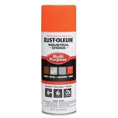 Rust-Oleum 1654830 12 Oz Aerosol Fluorescent Orange -96 Deg C Flash Point 10 Min Dry Time 8 to 12 Sq Ft Area Modified Alkyd Base Multi-Purpose Enamel Spray