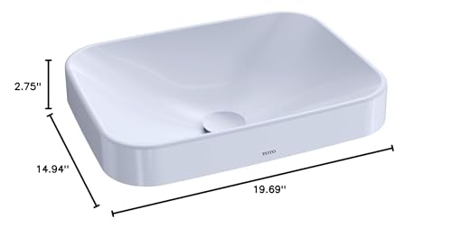 Toto LT425G#01 Arvina Rectangular Vessel Bathroom Sink Cotton