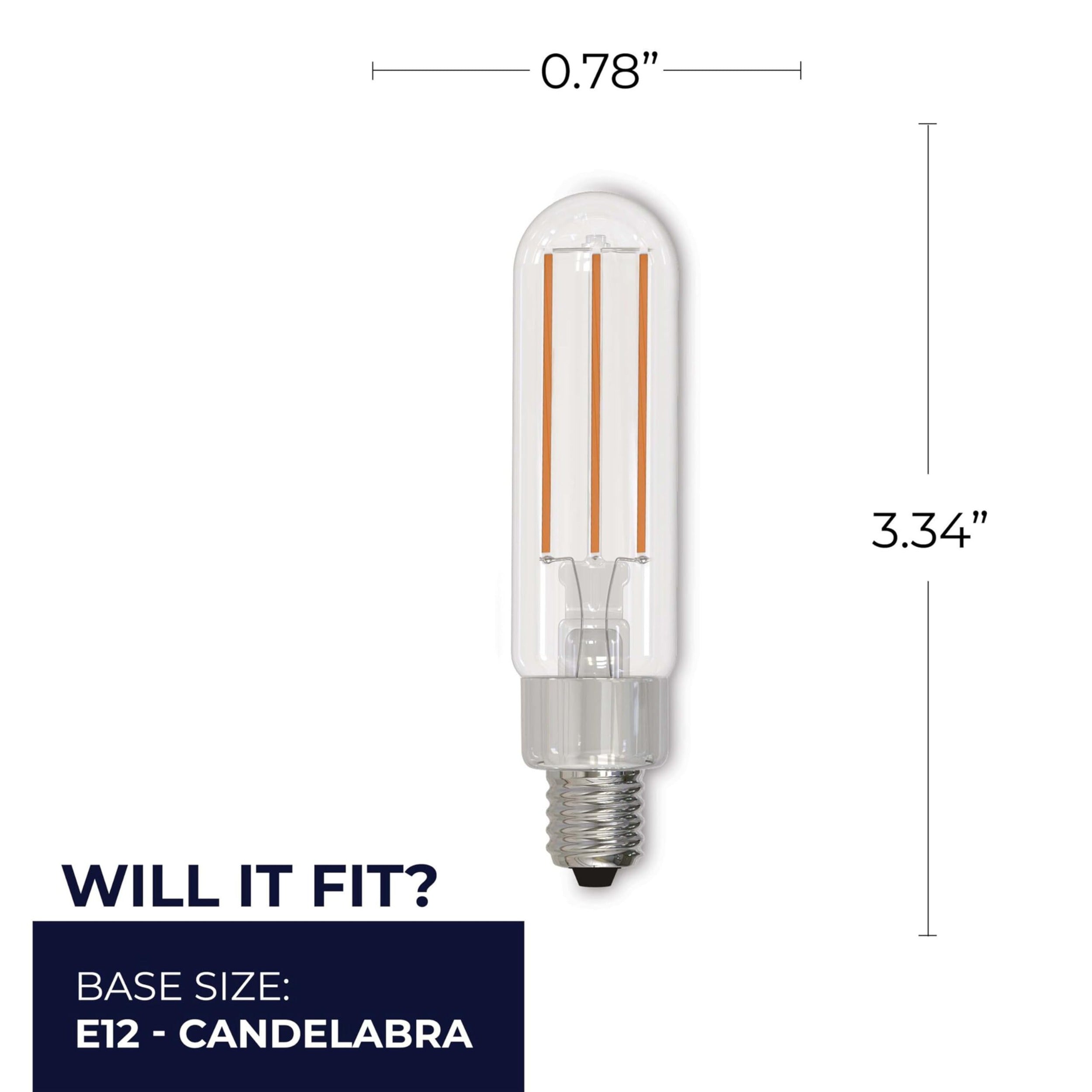 BULBRITE Bulbrite 776791 Led Filament Candelabra Bulb 4.5W 3000K E12