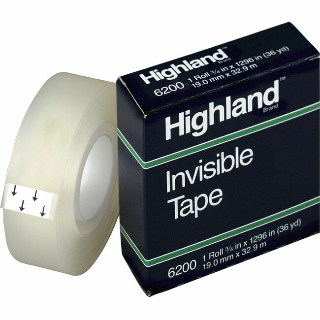 3M 3M MMM6200341296 Highland matte-finish invisible tape (0.75 in x 36 yd, 1 roll)
