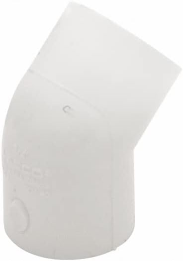 LASCO 417-007 PVC 45 Degree Elbow 3/4 Inch Slip White