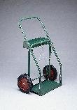 Saf-T-Cart CTR-110-1T Small & Medium Cylinder Cart, Holds 2 Cylinders, 9-1/2 in dia, 8 in Semi-Pneumatic Wheels