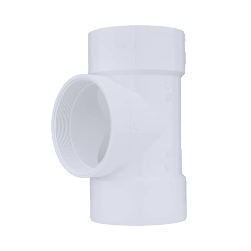 Charlotte Pipe PVC004451400 6 in. Hub x Hub x Female PVC DWV Flush Cleanout Tee