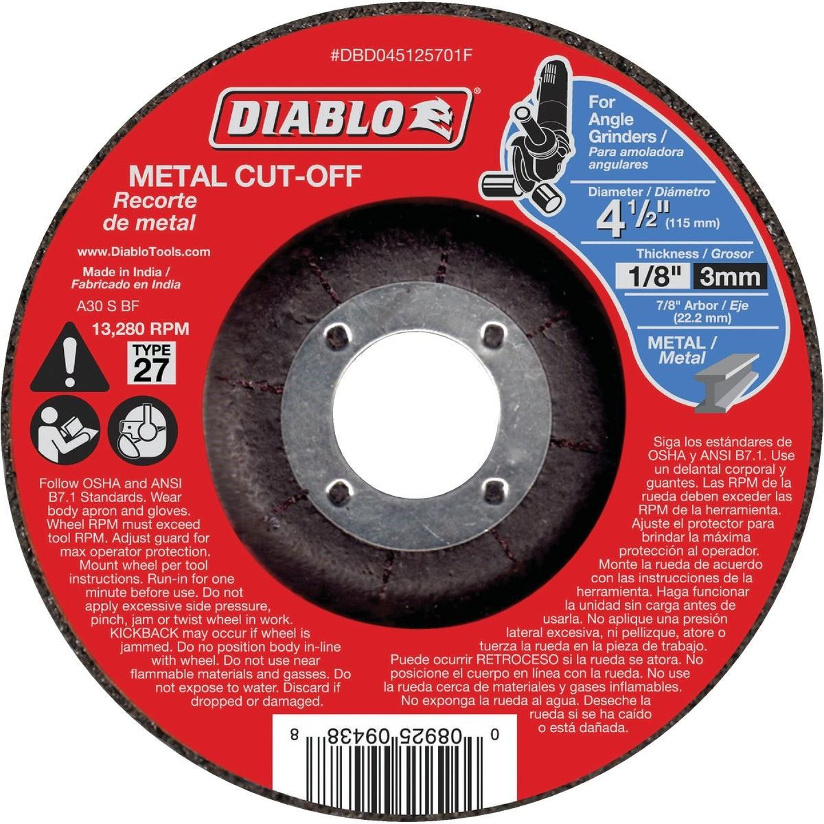DIABLO DBD045125701F GRINDING & CUT OFF WHEELS