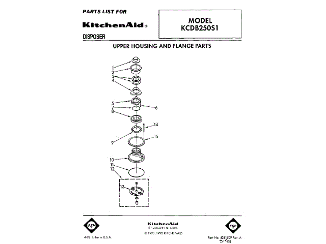 WHIRLPOOL 4211615 GARBAGE DISPOSALS