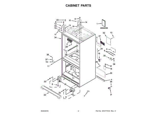 WHIRLPOOL W11027247 HINGES, LATCHES, MOUNTING BRACKETS, CLIPS