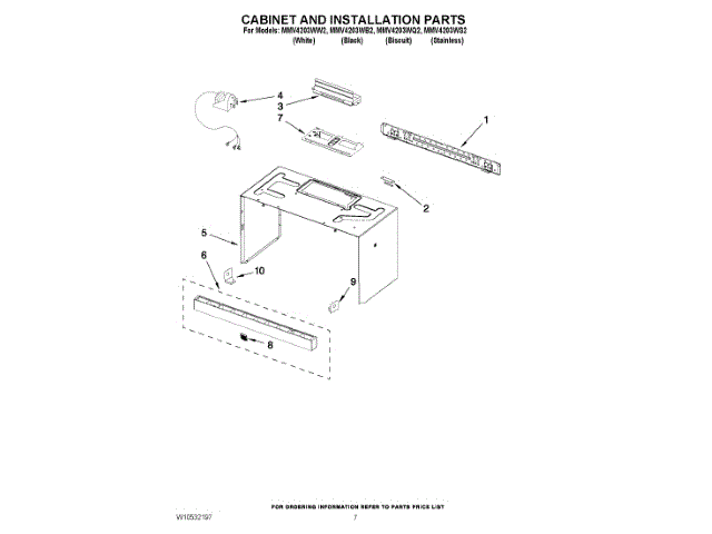 WHIRLPOOL W11026306 AIR CLEANER REPLACEMENT PARTS