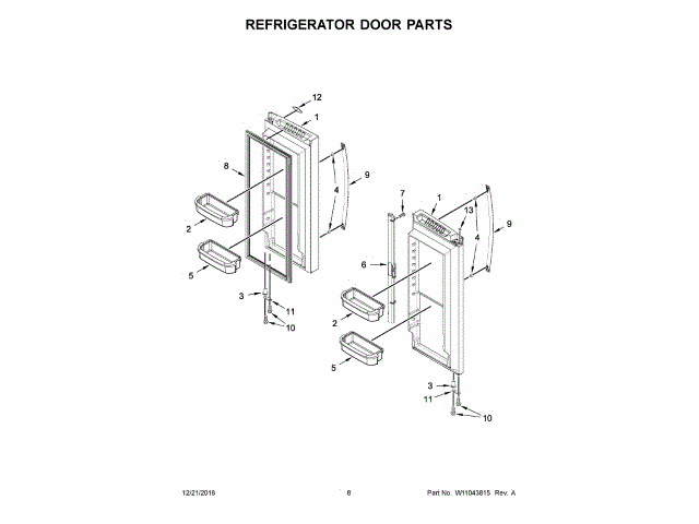 WHIRLPOOL W11043764 HANDLES