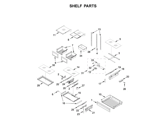 WHIRLPOOL W11092486 WALL BRACKETS & PARTS