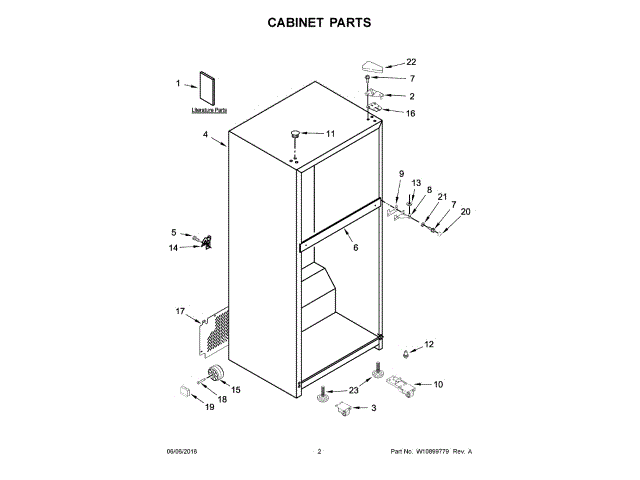 WHIRLPOOL W11096015 AIR CLEANER REPLACEMENT PARTS