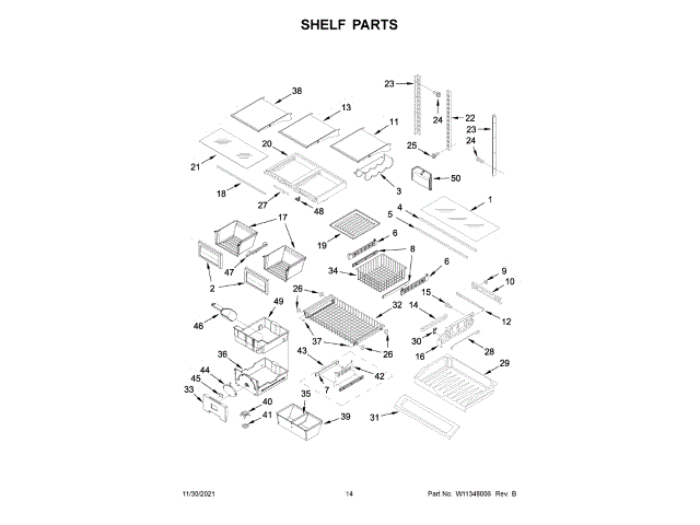 WHIRLPOOL W11032132 WALL BRACKETS & PARTS