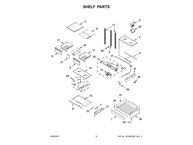 WHIRLPOOL W11092501 AIR CLEANER REPLACEMENT PARTS