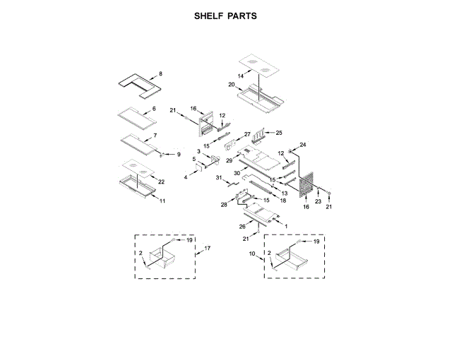 WHIRLPOOL W11099775 WALL BRACKETS & PARTS