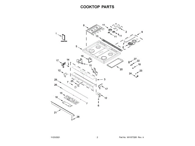 WHIRLPOOL W11121969 AIR CLEANER REPLACEMENT PARTS