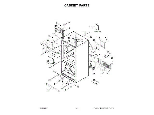 WHIRLPOOL W11167119 HINGES, LATCHES, MOUNTING BRACKETS, CLIPS