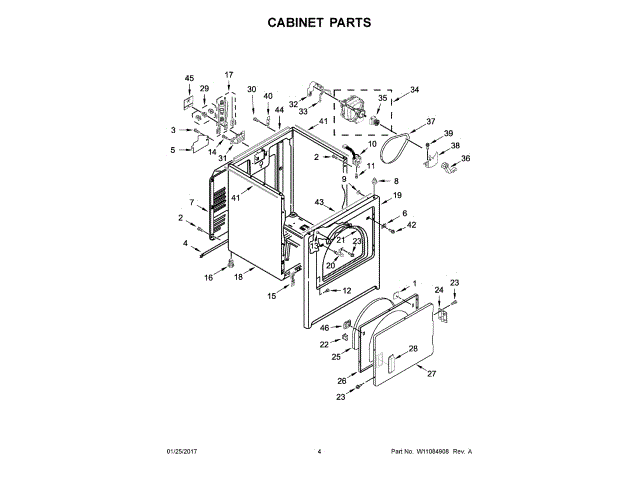 WHIRLPOOL W11173656 AIR CLEANER REPLACEMENT PARTS