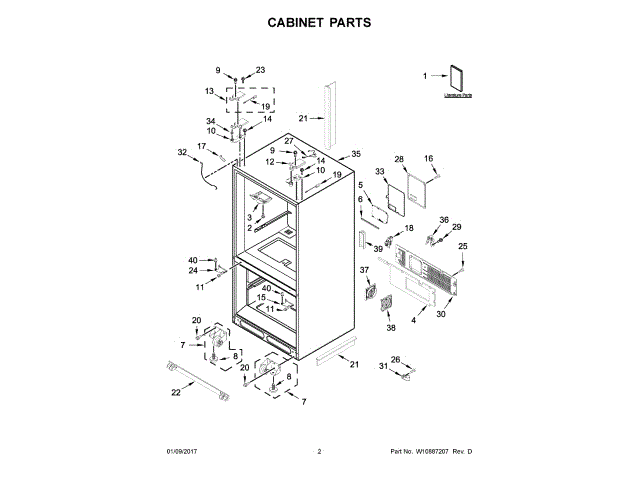 WHIRLPOOL W11204565 HINGES, LATCHES, MOUNTING BRACKETS, CLIPS