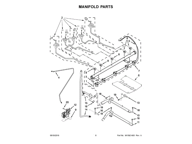WHIRLPOOL W11197500 BURNER ORIFICE