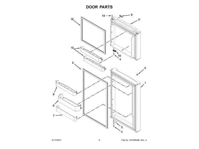 WHIRLPOOL W11179386 AIR CLEANER REPLACEMENT PARTS