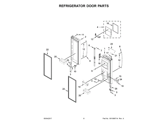WHIRLPOOL W11213874 AIR CLEANER REPLACEMENT PARTS