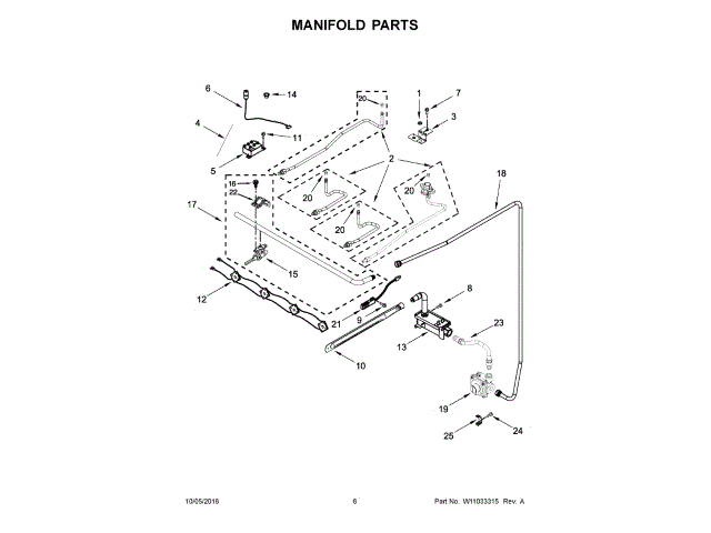 WHIRLPOOL W11213836 BURNER TUBES