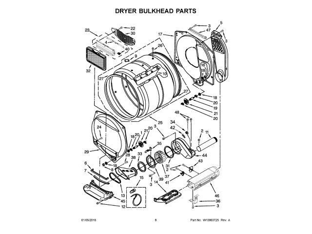 WHIRLPOOL W11229602 AIR CLEANER REPLACEMENT PARTS