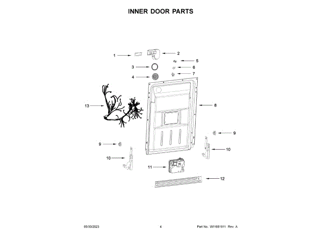 WHIRLPOOL W11225863 AIR CLEANER REPLACEMENT PARTS