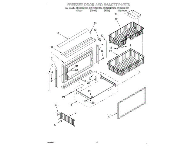 WHIRLPOOL W11214482 AIR CLEANER REPLACEMENT PARTS