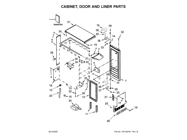 WHIRLPOOL W11243472 HINGES, LATCHES, MOUNTING BRACKETS, CLIPS
