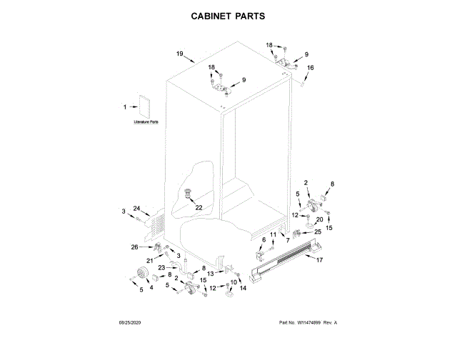 WHIRLPOOL W11282567 SUPPLY AIR GRILLES