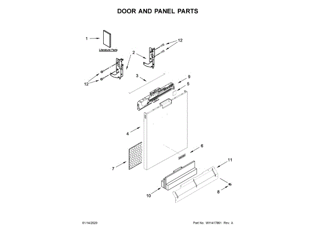 WHIRLPOOL W11255742 AIR CLEANER REPLACEMENT PARTS