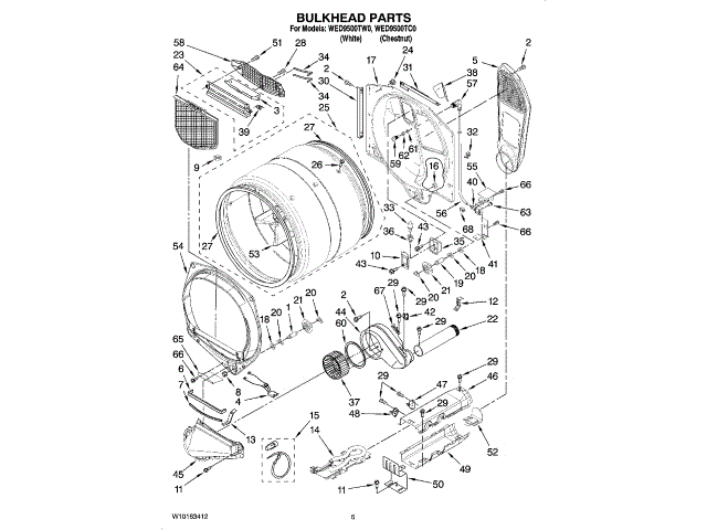 WHIRLPOOL W11257251 AIR CLEANER REPLACEMENT PARTS