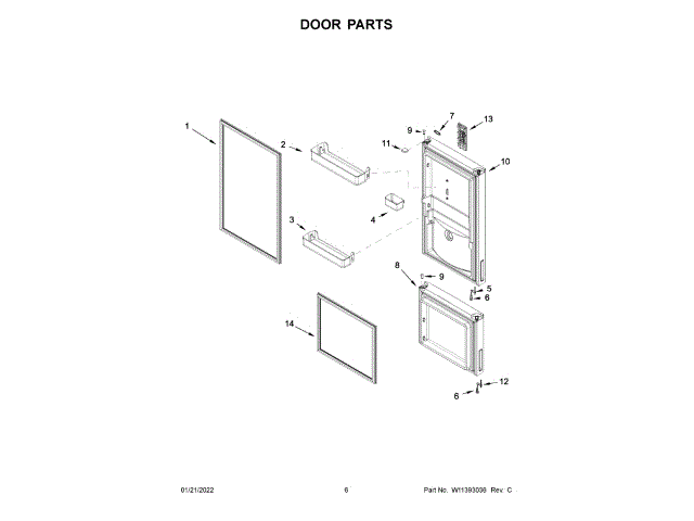 WHIRLPOOL W11291426 AIR CLEANER REPLACEMENT PARTS