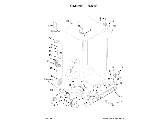 WHIRLPOOL W11282546 AIR CLEANER REPLACEMENT PARTS