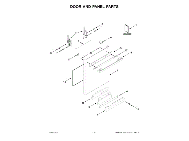 WHIRLPOOL W11323124 HINGES, LATCHES, MOUNTING BRACKETS, CLIPS