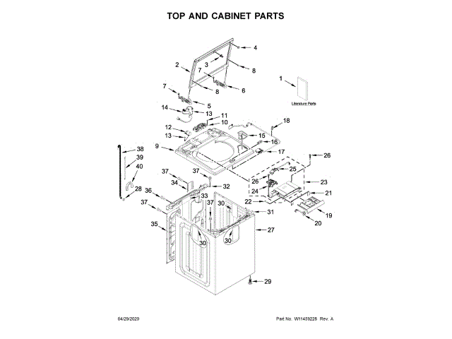 WHIRLPOOL W11375988 AIR CLEANER REPLACEMENT PARTS