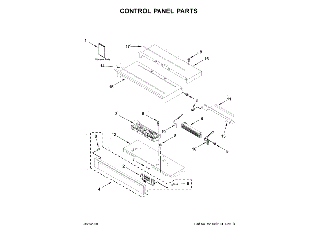 WHIRLPOOL W11367368 AIR CLEANER REPLACEMENT PARTS