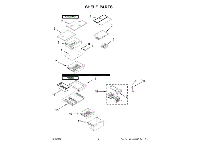 WHIRLPOOL W11391358 AIR CLEANER REPLACEMENT PARTS
