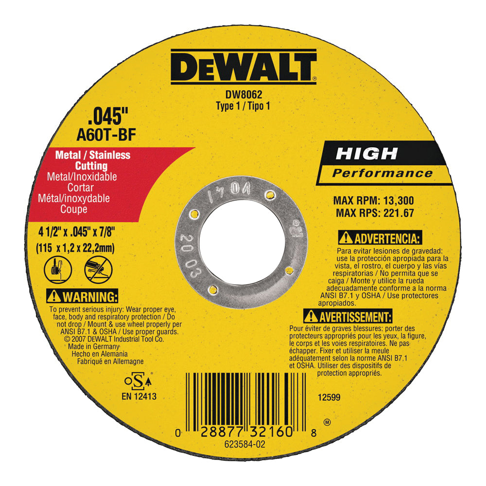DEWALT DW8062 CUT-OFF SAWS & DISCS