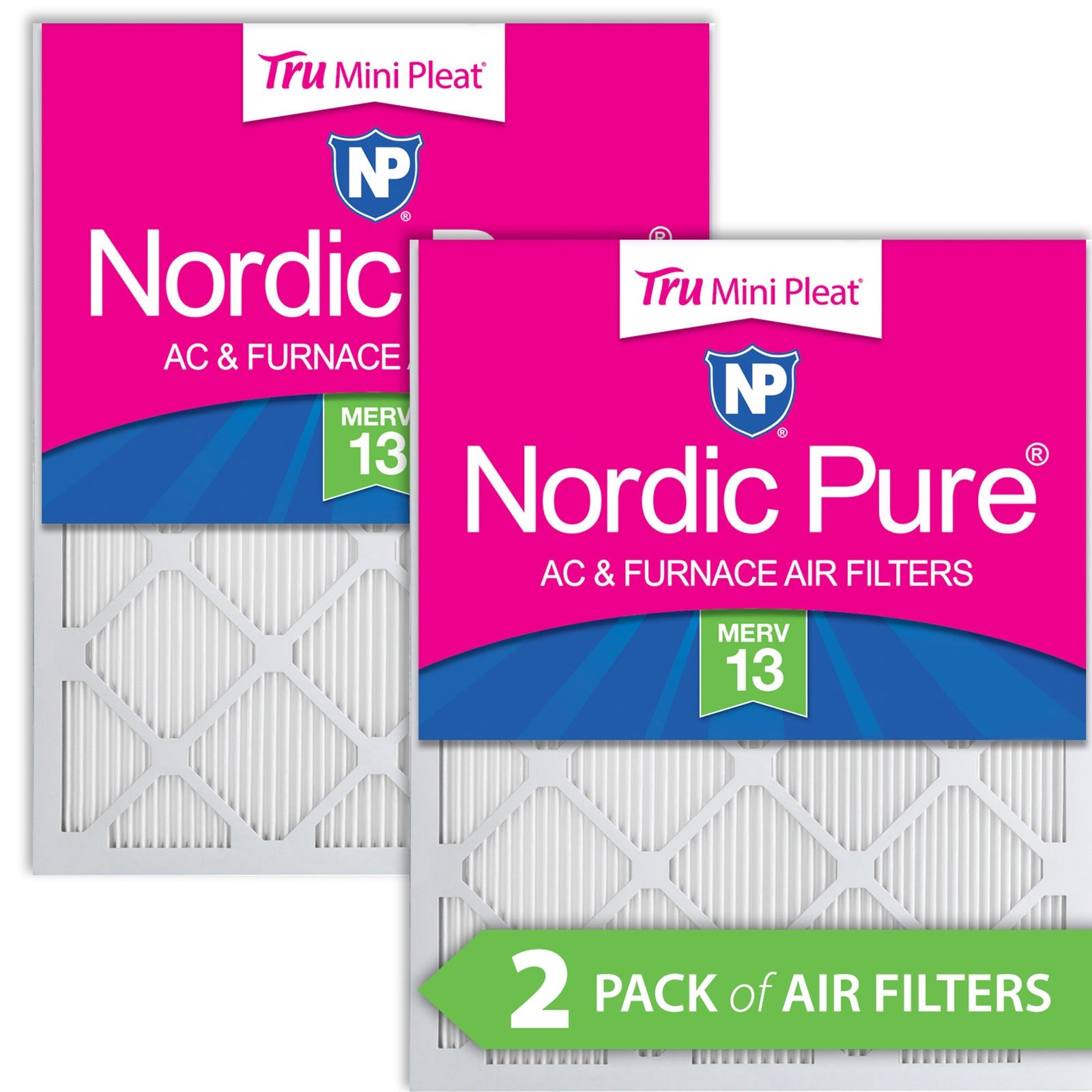 NORDIC PURE Nordic Pure 8x20x1M13MiniPleat-2 Merv 13 Mini Pleat Filter