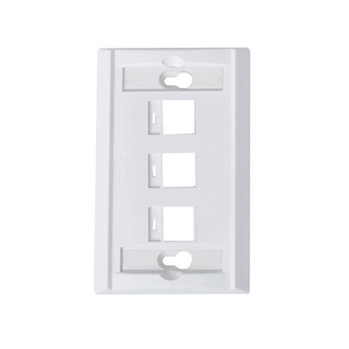 WIREPATH Wirepath PLATE-ID-3-WH 3-port Keystone Wall Plate