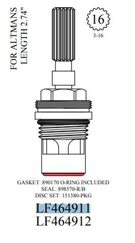 BARRY E WALTER SR COMPANY LF464911 CARTRIDGE FILTERS