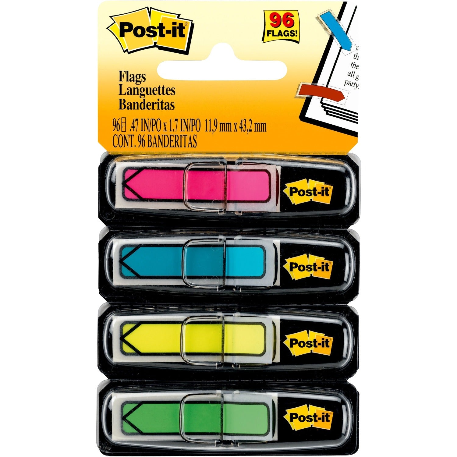3M 3M MMM684ARR4 Post-it Arrow Flags 96 pack (0.5 in x 1.75 in)
