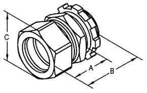 BRIDGEPORT FITTINGS Bridgeport Fittings 250-DC2 1/2 Inch Ball Burnished Zinc Die Cast EMT Compression Connector (Pack 100)