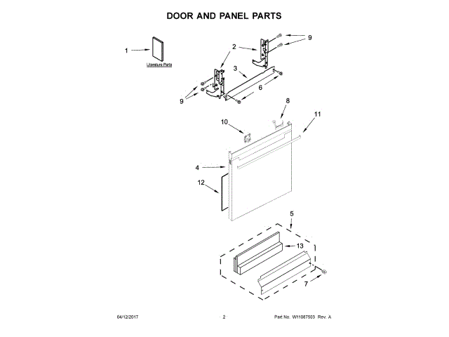 WHIRLPOOL W11087926 WALL BRACKETS & PARTS