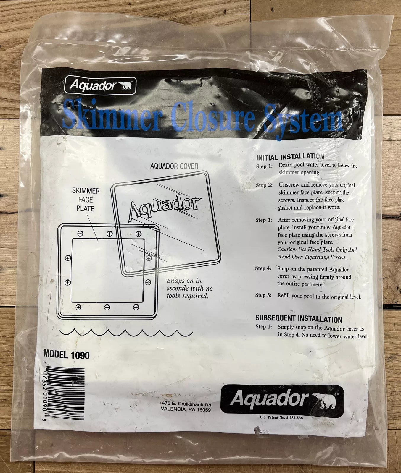 AQUADOR 1090 AIR CLEANER REPLACEMENT PARTS