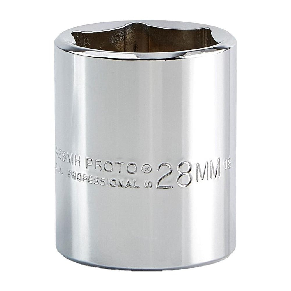 PROTO Proto J5428M 28mm 12-point 1/2 Drive Hand Socket